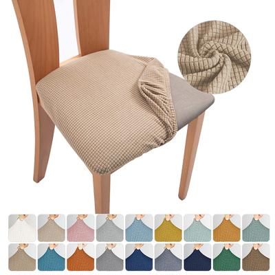 Plaid Jacquard Chair Seat Covers Stretch Thick Elastic Dining Chair Cover Washable Chairs Covers Seat Case For Kitchen Home