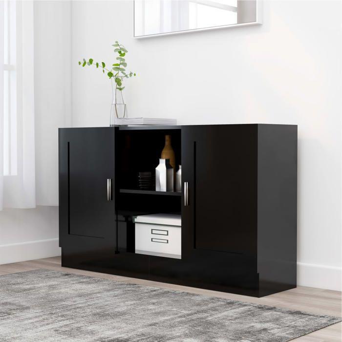 VidaXL Buffet Noir 120x30,5x70 cm Aggloméré