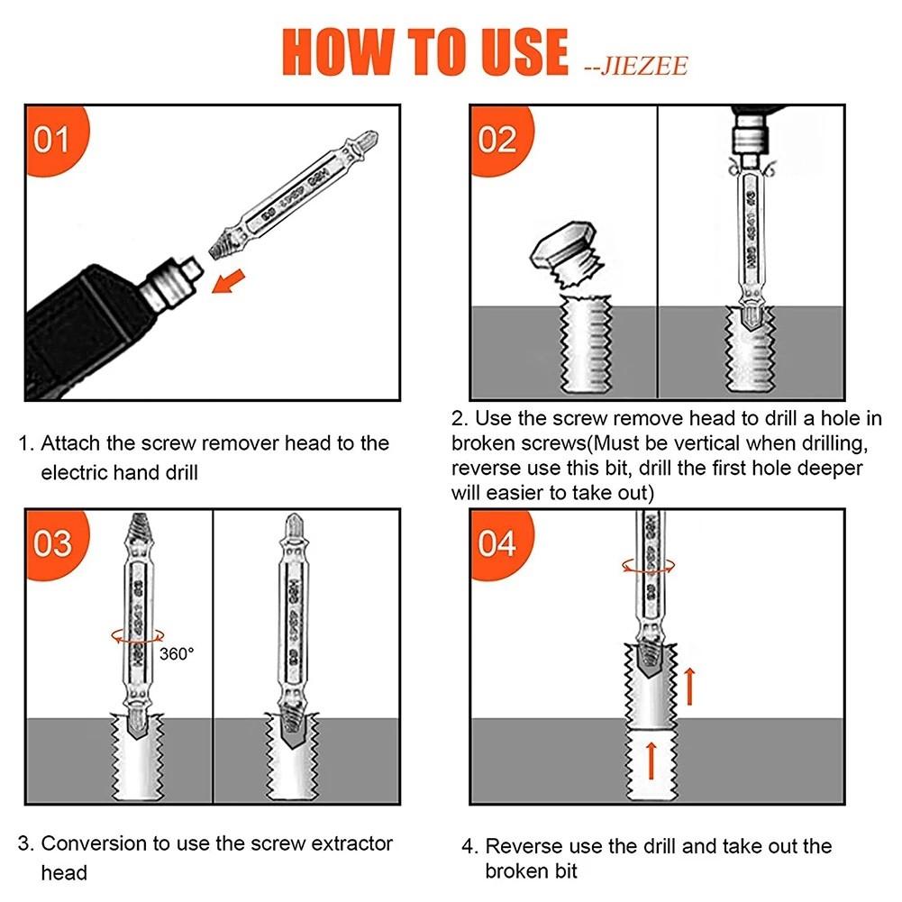 Damaged Screw Remover Broken Bolt Damage Screw Drill Bits Easy Out
