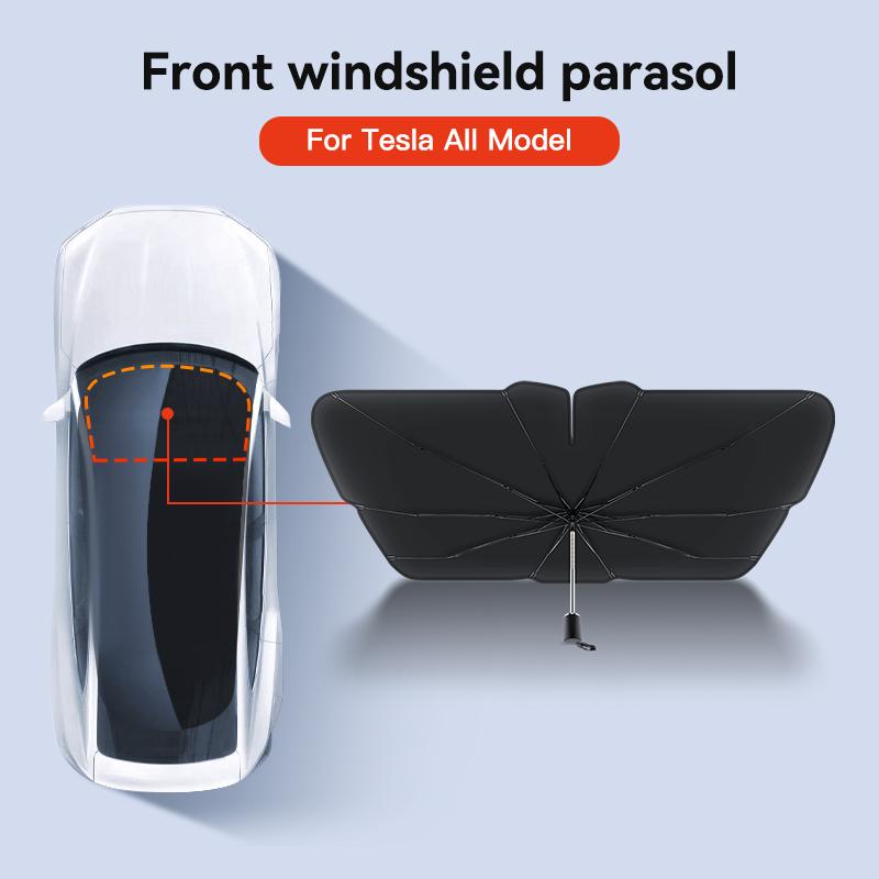 YZ Tesla Parasol na Szybę Osłona Krawędzie Obszyte Osłona Parasol Samochód Letnia Ochrona Przed Słońcem Osłona Przeciwsłoneczna na Przednią Szybę