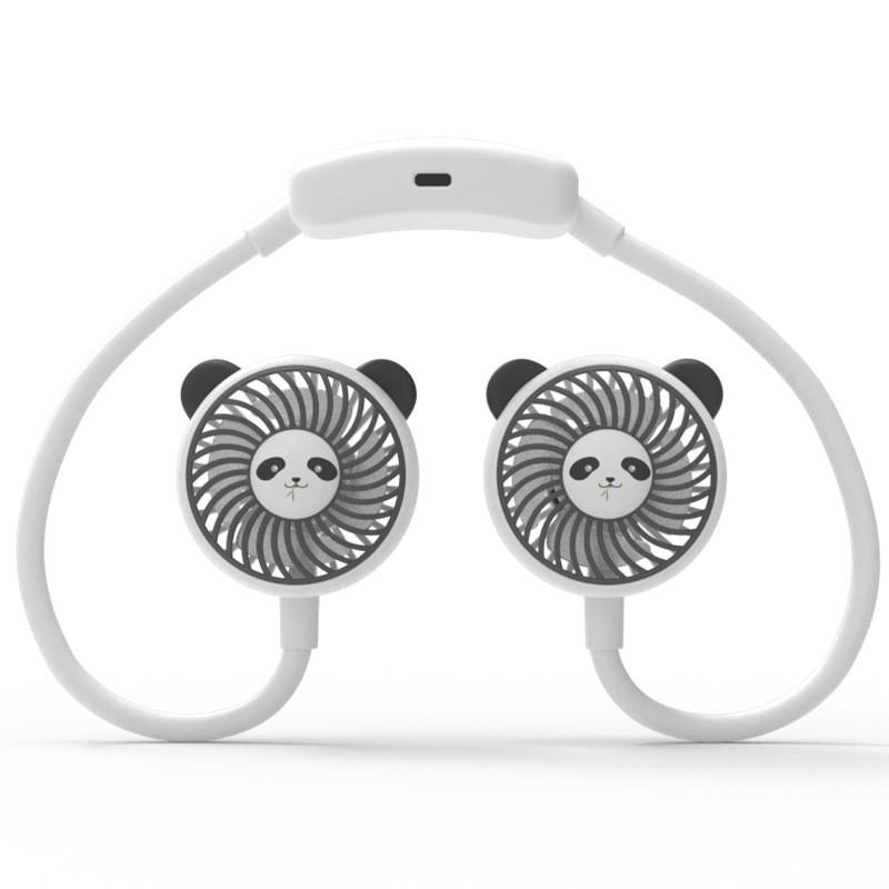 Panda USB Tragbarer Nackenventilator mit 3 Geschwindigkeitsstufen und wiederaufladbarem Akku für Outdoor-Aktivitäten
