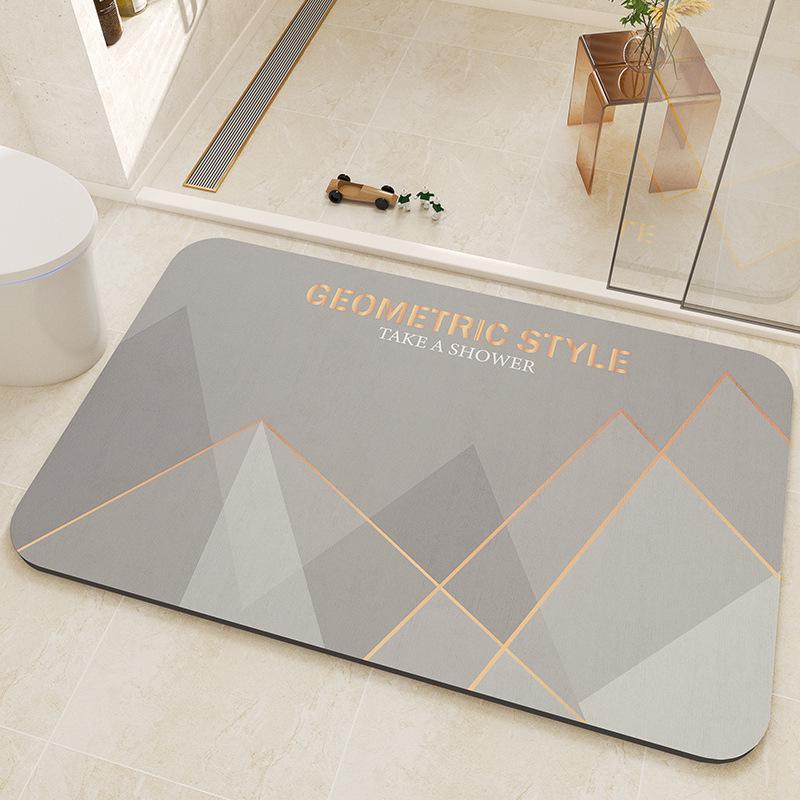 Geometric Diatom Mud Bathroom Mat - Dirt & Wear Resistant, Easy-to-Clean, In Stock