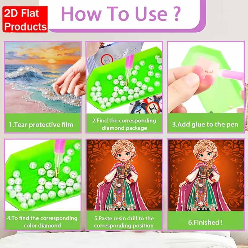 Disney DIY Pearl Art Painting Anna In Frozen’s Coronation Style Home Wall Decoration Pearl Gemstone Painting Pictures Crafts Home Decoration