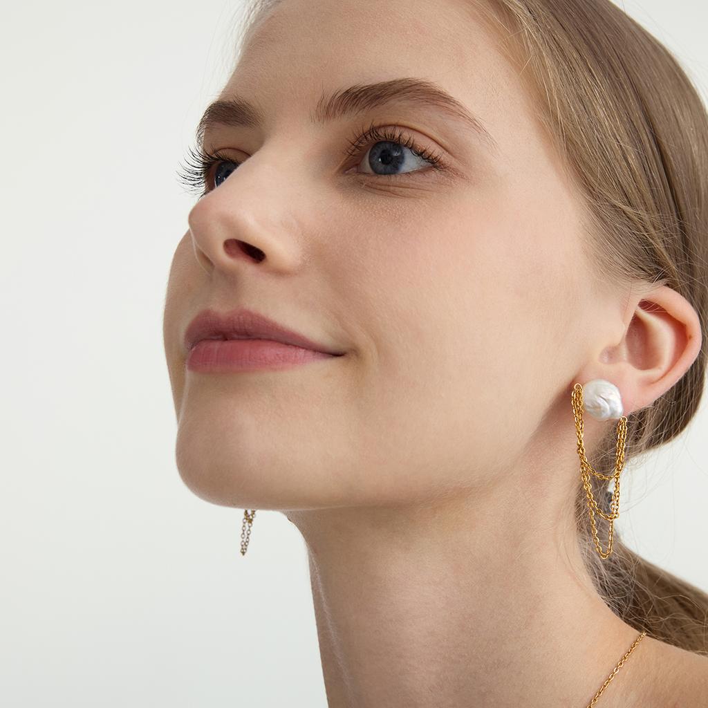 Youthway Elegant Chains Tassel Earrings For Women Minimalist 18K Gold Plated Stainless Steel Earrings Fashion Jewelry Gift