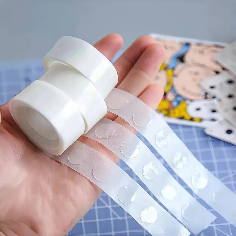 100pcs/Roll Transparent Dots Glue Removable Double Sided Tape Adhesive for Paste Scrapbook Journal Photo Memo Pad Household