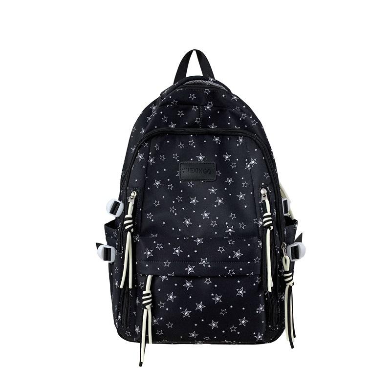 Schoolbag Korean Version of Small Fresh Student Schoolbag Japanese Princess Versatile Cute Star Printing Large Capacity Casual Backpack