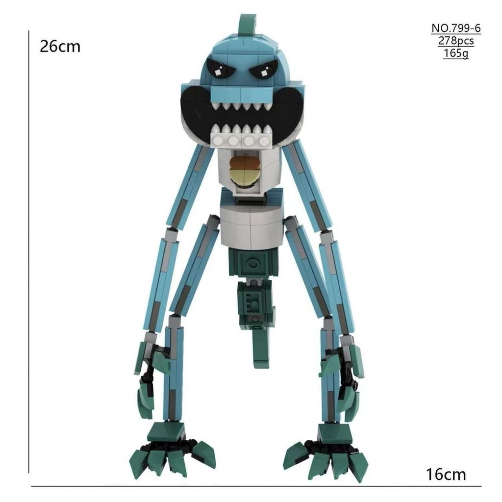 Smiling Critters 4 Action Figure Building Blocks Set Pianosaurus Yarnaby Doey Poppi Construction Toy For Kids Birthday Gift