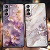 Blumenmarmor Handyhülle Für Samsung Galaxy S25 Edge S24 S23 S22 Ultra S20 S21 FE 5G S10 S9 Plus S10E Weiche Hülle