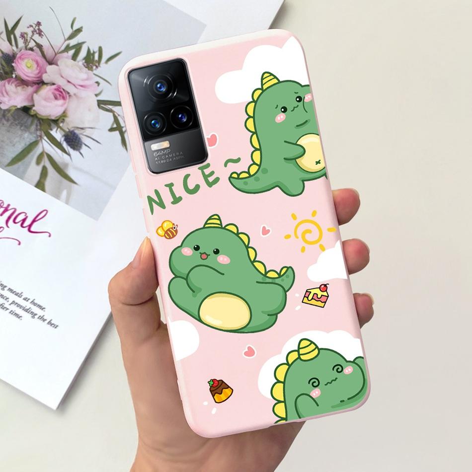 For Vivo V21e Case Vivo V21E 4G V 21E V2061 Lovely Cartoon Candy Color Soft Silicone TPU Phone Back Cover