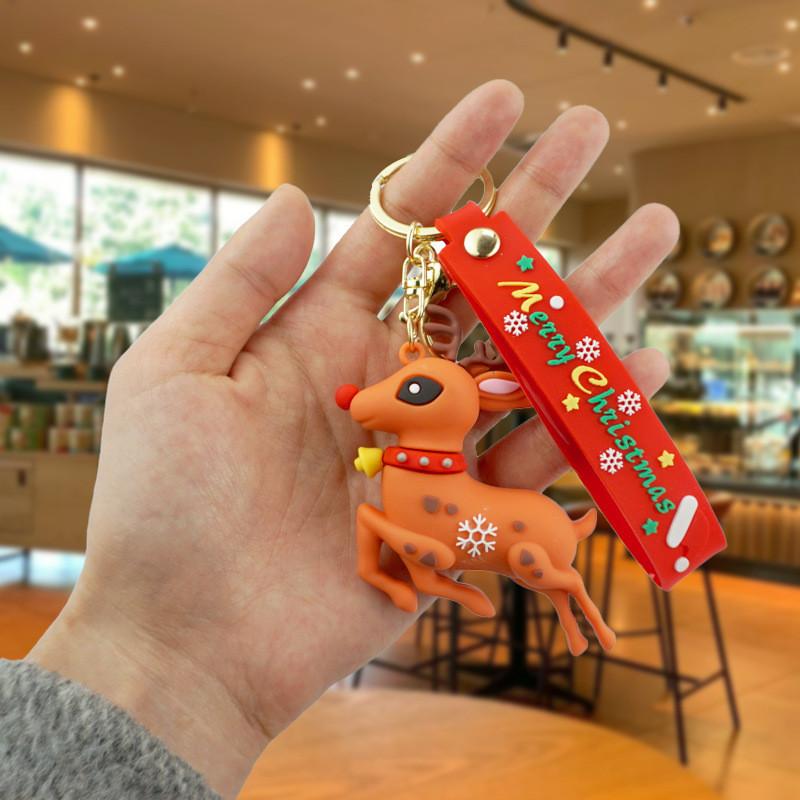 

Cute Santa Claus Christmas Keychain Adorable Snowman Christmas Tree Ornament Gift Reindeer