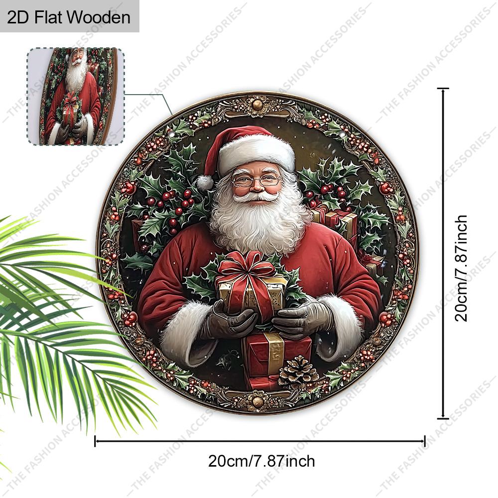 Weihnachtsdekorationsschild, hängende Innendekorationen, Wandkunst, 2D flache Holzprodukte mit Weihnachtsmann-Mustern, Weihnachtsgeschenke für Freunde und Familie