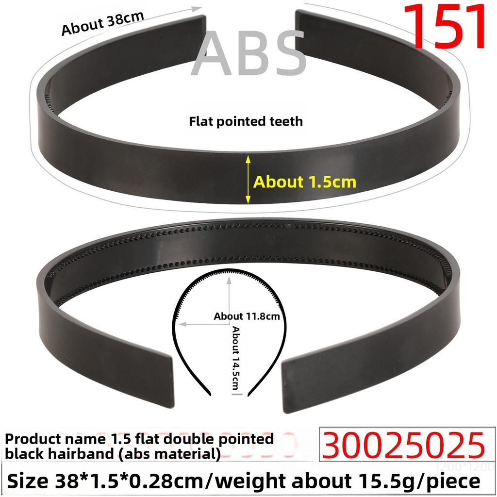 The Long Black Fully Covered Fabric Hair Band with Teeth Made of Plastic Raw Material Has Anti-slip Teeth On The Base