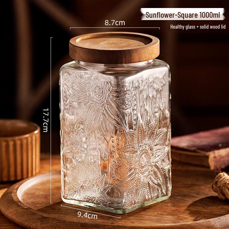 Luftdichtes Glasvorratsglas für Snacks, Trockenfrüchte, Tee, Zucker und Getreide