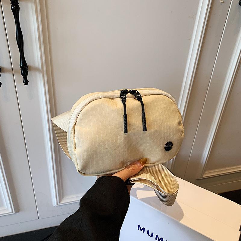 

Plaid nylon cloth small bag fashion sports bag casual versatile men s and women s lightweight shoulder messenger bag