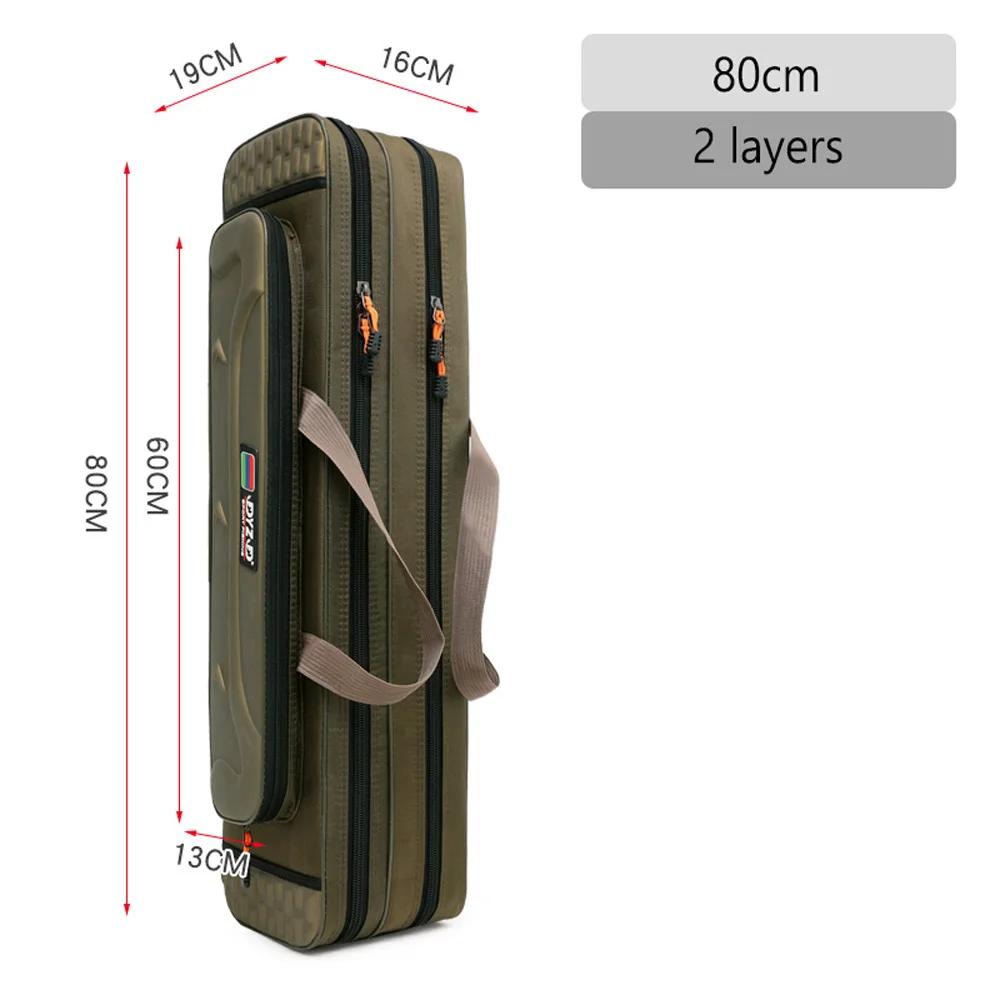 

Hard Steel Fishing Rod bag Adjustable 2 3 4 Layer Tier Oxford Gear case with reel line Carrier for Travel Outdoor Organizer260319 фіолетовий