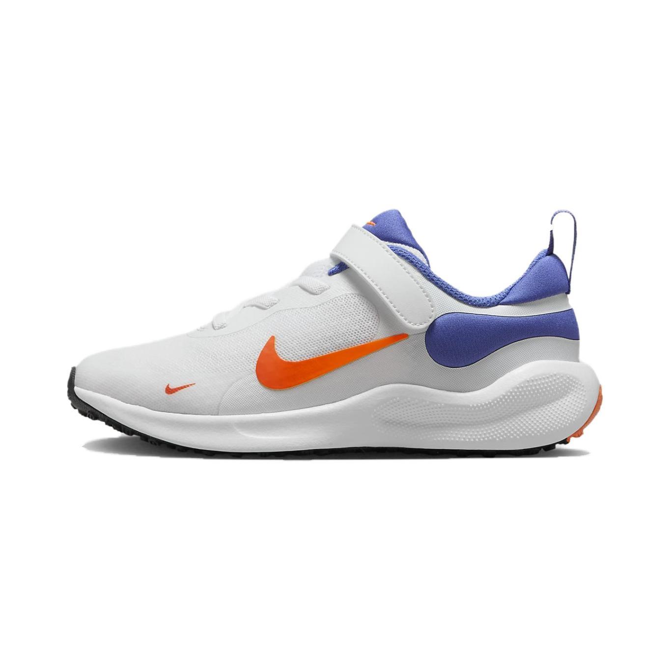 (PS) Nike Revolution 7 White Astronomy Blue Orange Kids FB7690-102 EU 28