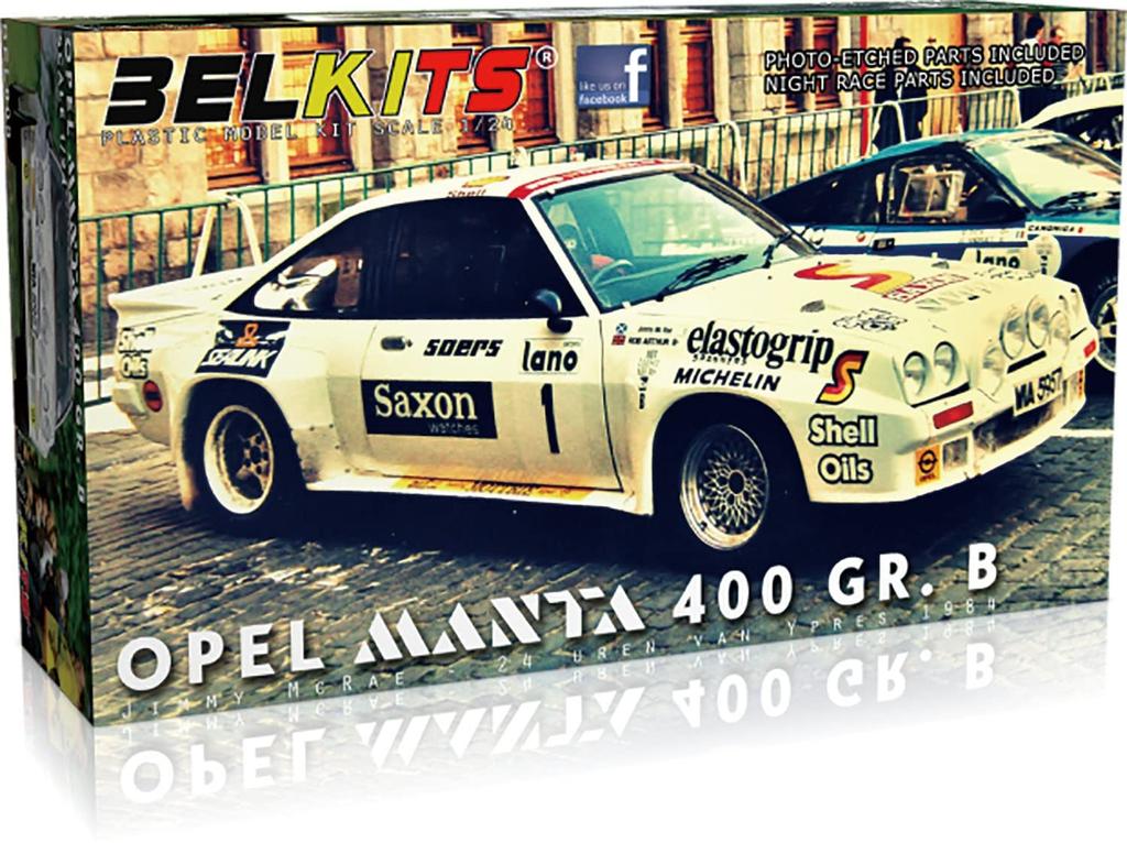 Platz Belkits 1/24 Scale Opel Manta 400 Gr.B 1984 Ypres 24 Hours Rally Plastic Model Kit BEL009