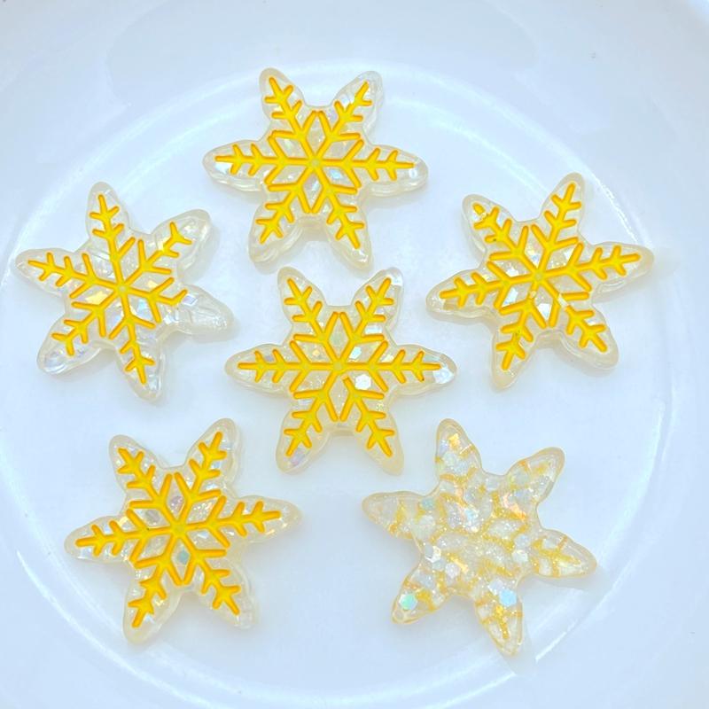 10/20Pcs New Resin Cute Mixed Mini Snowflake Flat Back Cabochon Scrapbooking Hair Bow Center Embellishments DIY Accessories L09