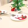 Reusable Christmas Tableware Holder Bag Santa Snowman Elk Christmas Fork Pocket  Xmas
