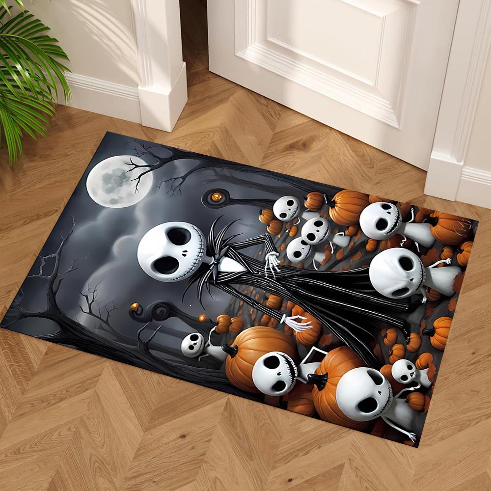 Jack Skellington Area Rug Suitable for Kitchen Dormitory Game Room Foyer Antislip Carpet Decorate Offices Best for Christmas