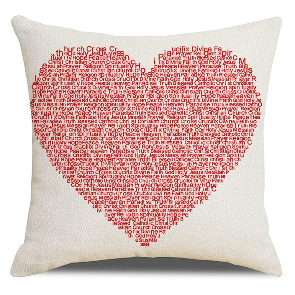 Valentine's Day Pillow Cover New Letter Love Sofa Cushion Cover Short Plush Cushion Pillow