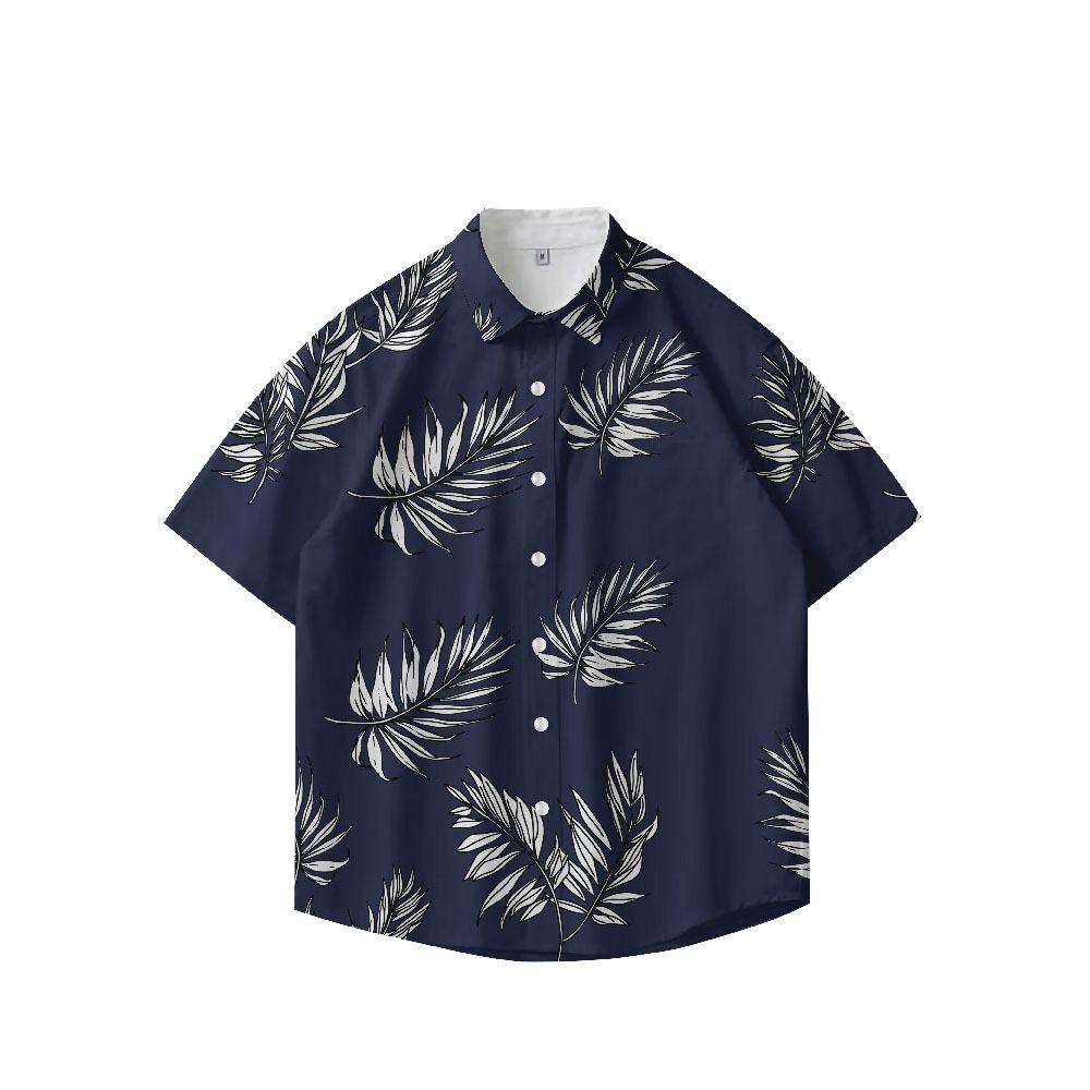 Summer 3D Printed Short Sleeve Flower Shirt Men'S Vintage Hawaiian Beach Casual Loose Men'S Large Size Shirt