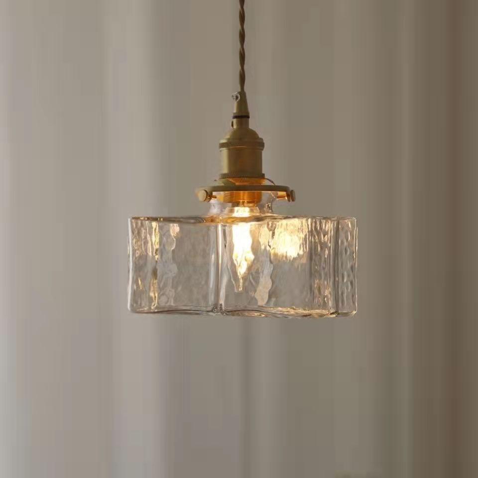 Japansk hjemmedekorasjon i glass anheng Lampe Vintage Messing Rustikk Led-tak hengende lys for soverom Spisebord lysekroner