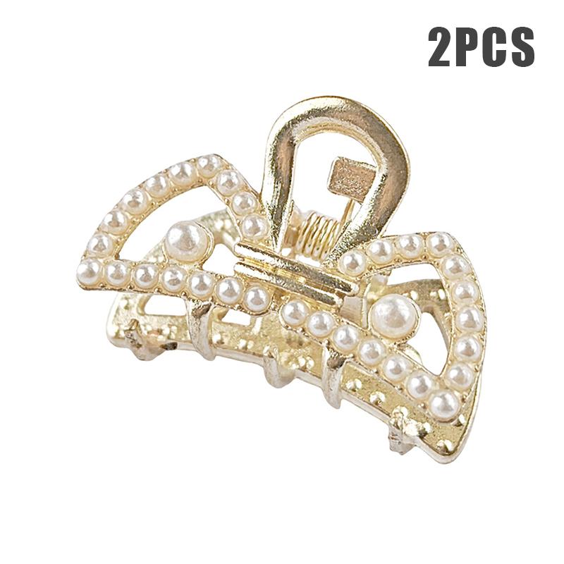 

2 шт. Модные европейско-американские аксессуары для волос Красочная жемчужная бабочка Заколка для волос для высокого хвоста Универсальная заколка