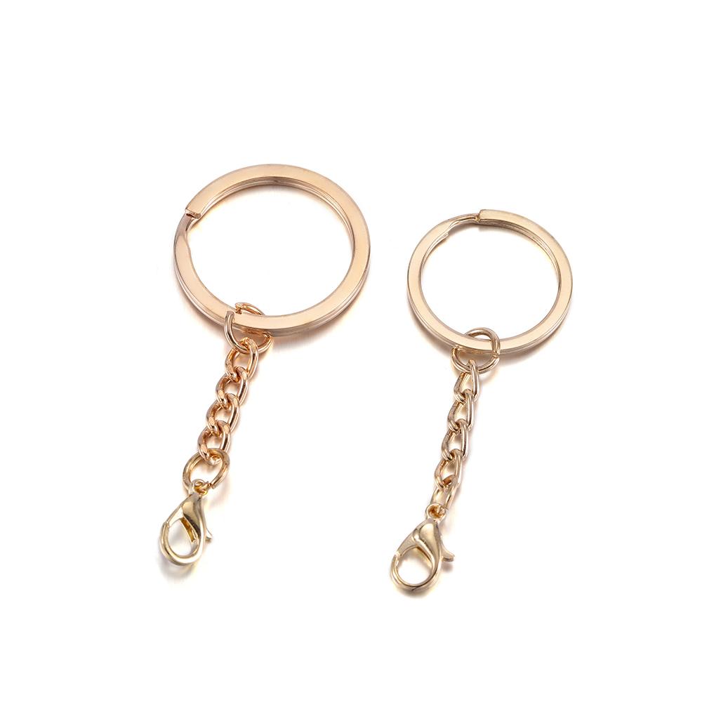 10Pcs/Lot Keychain Rings with Lobster Clasp Screw Eye Pins Jump Ring Keyrings for DIY Jewelry Making Findings Accessories