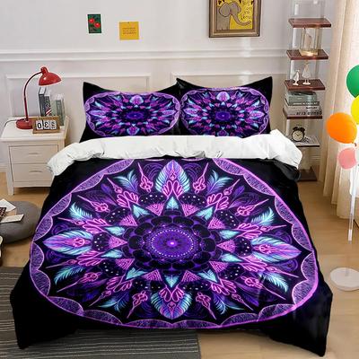 "Mandala Design Three-Piece Set for Home" Soft Comfortable Duvet Cover Bedding Set Included 1*Duvet Cover & 2*Pillowcasesgift