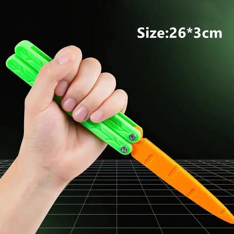 Gravity Folding Claw Knife Radish Knife 3d Printing Gravity Knife Small Radish  Push Card Decompression Toy Christmas Gift