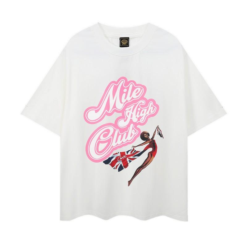 Trendy brand love printing short-sleeved T-shirt for men and women of the same style, loose summer couple's clothing