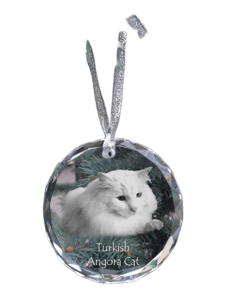 Turkish Angora – Crystal bauble with a photo, photo of a cat in crystal | Art-Dog