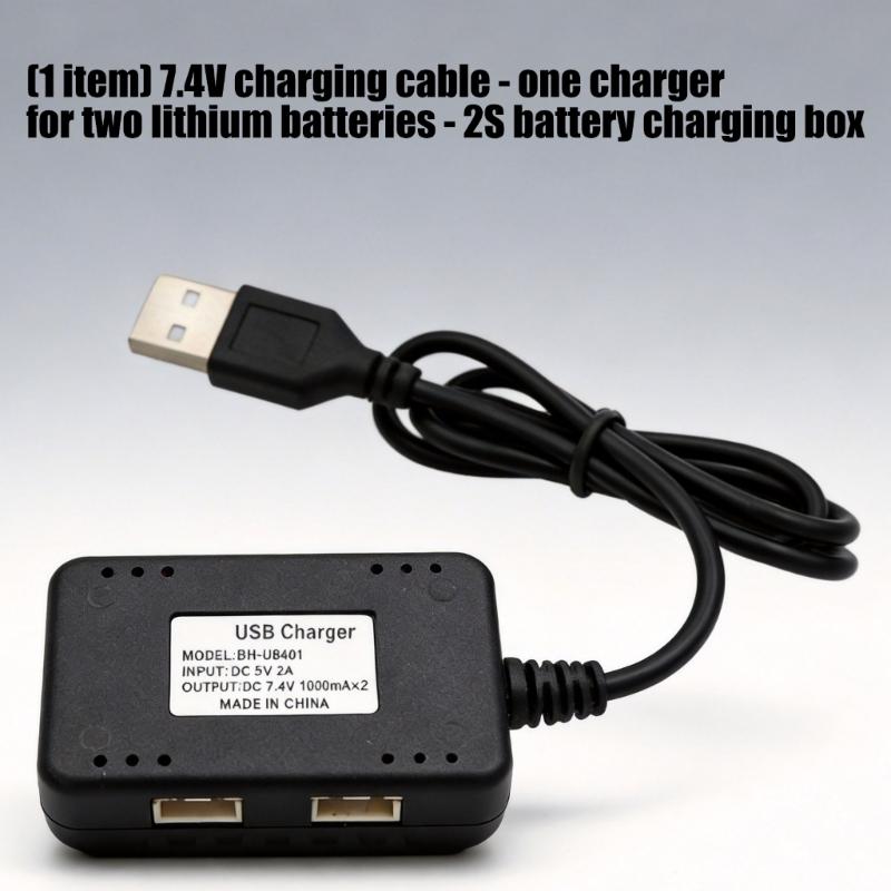 2 In 1 USB Power 7.4V Lithium Batteries Chargers Cord Compatible for 350mAh To 2200mAh Batteries for Remote Car