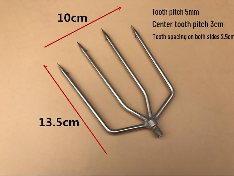 Stainless Steel Multi-functional Barbed Fish Spear Head - Handmade Flat Fork Lantern Design