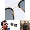 Tony Stark Sunglasses Men Square Metal Frame Vintage Style Uv400 Protection