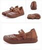Neue Naturleder-Ortho-Sandalen für Damen Sommer Aushöhlen Flats Schuhe ältere Frau Mary Jane Slipper Riemen Slipper Mokassin