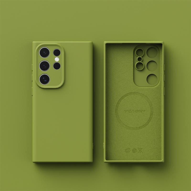 

Для беспроводной зарядки Magsafe Мягкий жидкий силиконовый чехол для телефона для Samsung S24 S25 Ultra Plus Магнитный тонкий защитный чехол для кожи For S25