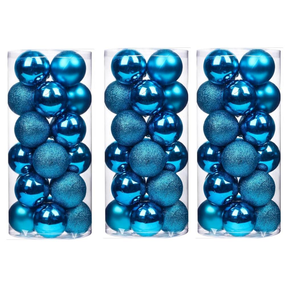 4Cm Christmas Balls Ornaments 24Pc Green Colorful Shatterproof Christmas Tree Diy Decoration Hanging Ball For Xmas Party Wedding