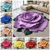 Non-slip Rose Floor Mat Soft Door Gasket Washable Bathroom Floor Mat  for Living Room Bedroom
