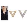 Fashion V Shaped Rhinestone Brooches For Women Metal Anti-Glare Lapel Pin Fixed Clothes Pins Sweater Coat Clothing Accessories