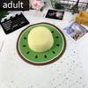 Parent-child Printed Fruit Straw Hat Children Adult Color Matching Sunscreen Beach Hats Outdoor Travel Foldable Fisherman Cap