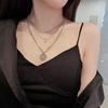 Fashion Titanium Steel Chain Necklace Female Europe and America Double Clavicle Chain Hip Hop Sweater