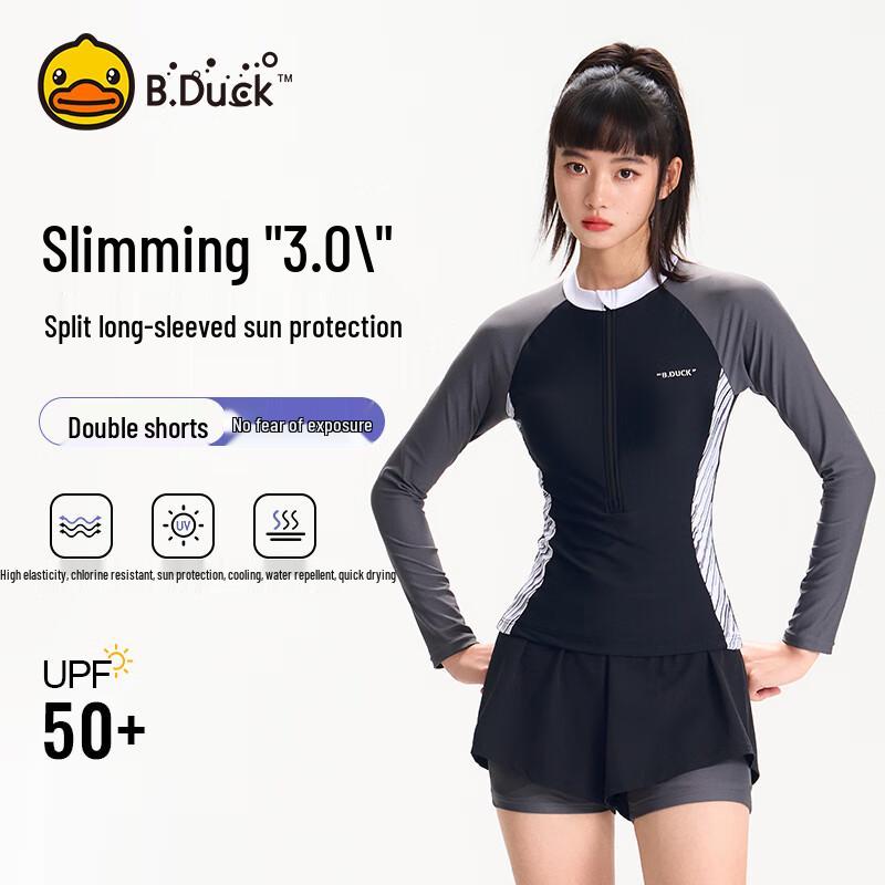 

B.Duck Women s Long Sleeve Split Swimsuit L