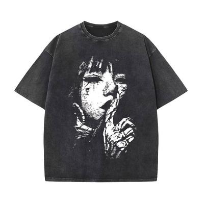 New Arrival Unisexs Clothes Tee Shirt Homme Graphic TShirts Unisex Washed Streetwear Graphic Print Harajuku Hip Hop Tshirt Yk