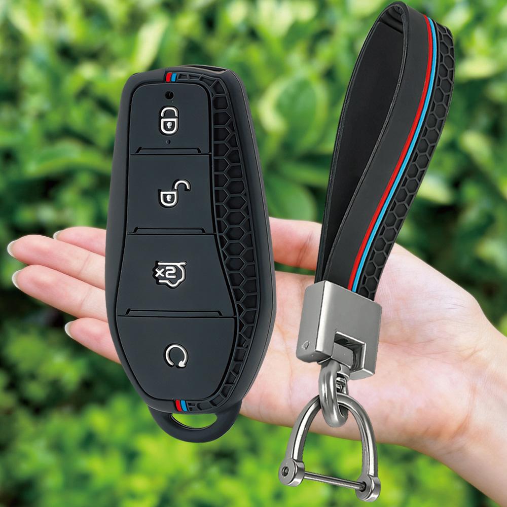 Silicone Keychain Car Remote Key Case Key FOB Shell for BYD Atto 3 Han EV Dolphin Song PRO Max Tang DM Yuan Dolphin E2 Qin PLUS