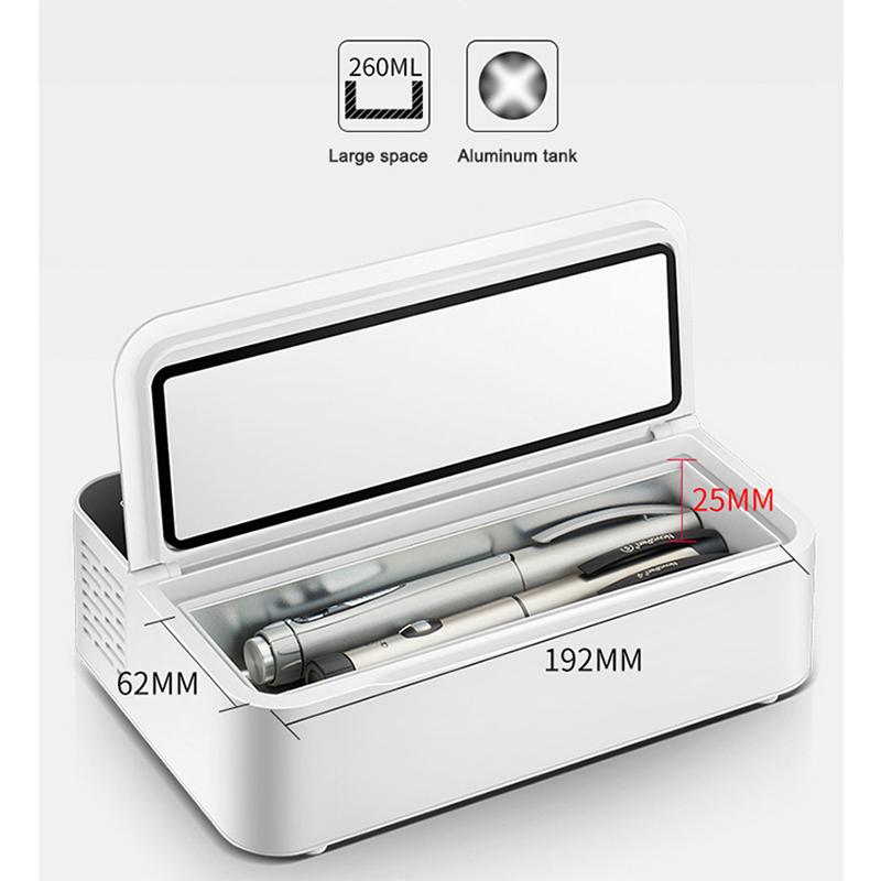 10200mAh Mini USB Kühlschrank für Medikamente Tragbarer Insulin-Kühler LCD-Anzeige Kühlschrank für Auto Zuhause Medikamente gekühlt halten
