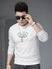 Ozhouzhan 2025 Autumn New Trend Letter Print round Neck Hoodie Men's Long sleeve Bottoming Shirt Casual Top