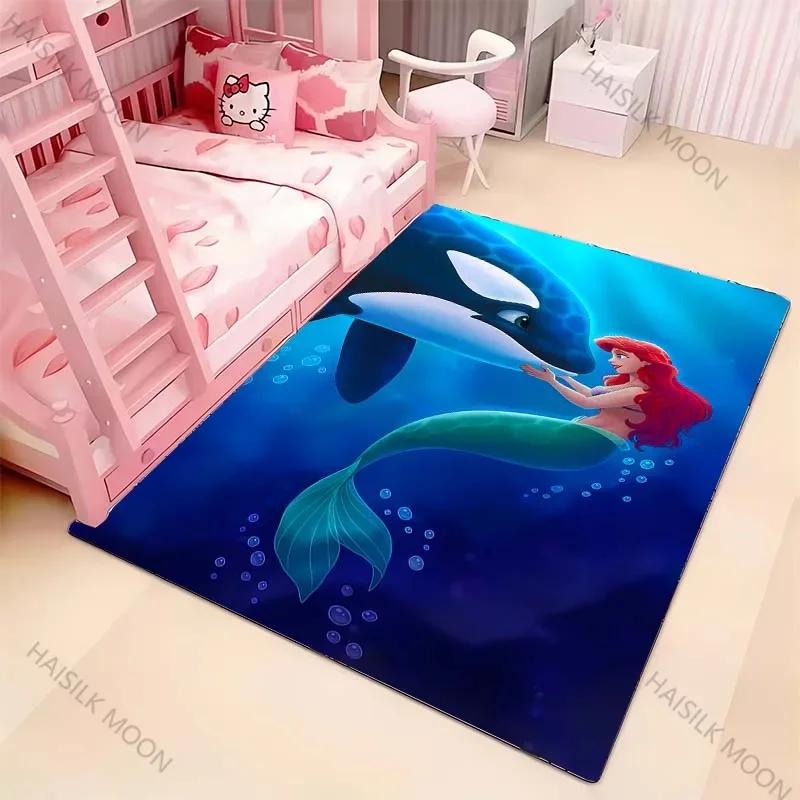 3D Printing Little Mermaid Ariel Princess Cartoon Carpet!Lving Room Bed Mat,Non-slip Durable Rug,Modern Simple Style Great Gift
