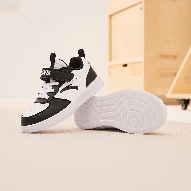 Anta Retro Casual Versatile Non-Slip Wear-Resistant Low-Top Kids Skate Shoes Kids Sneakers Black White A332419910H-2